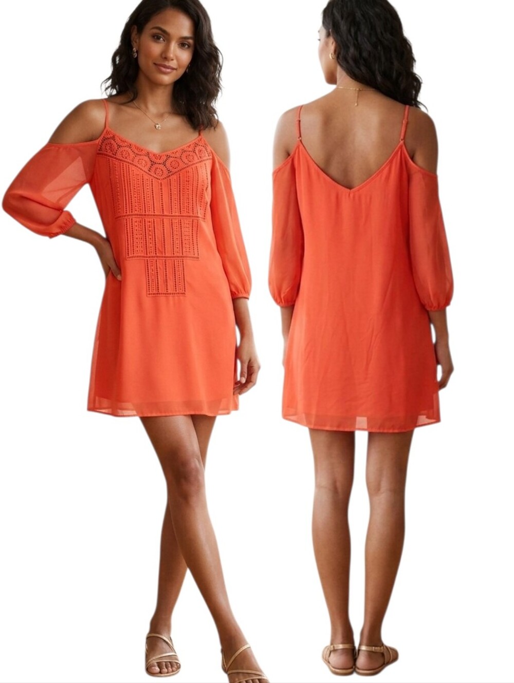 BEBE Off-the-shoulder Mini Shift Dress - Size M